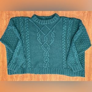 Aerie Emerald Green Cable Knit Sweater